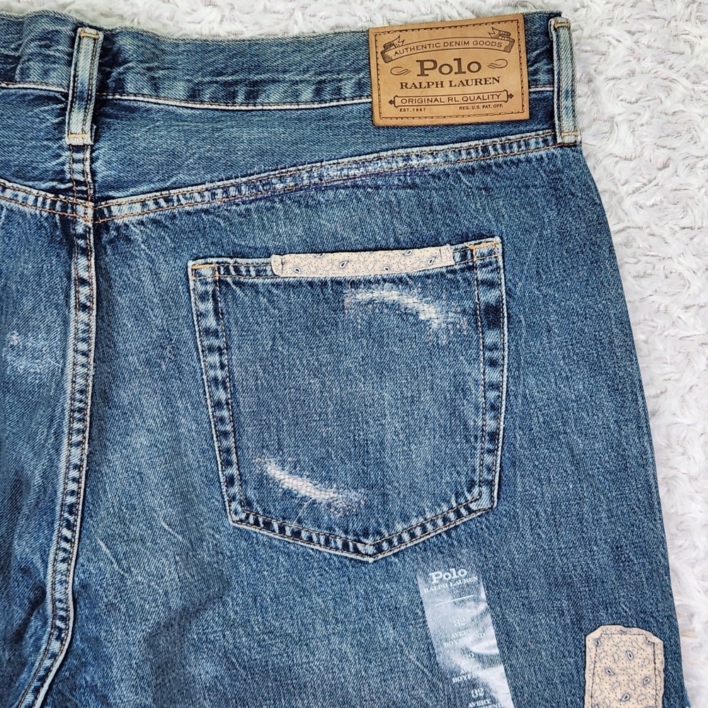Polo Ralph Lauren Sullivan Slim Patchwork Men's Jeans 36x26 - Picture 10 of 16